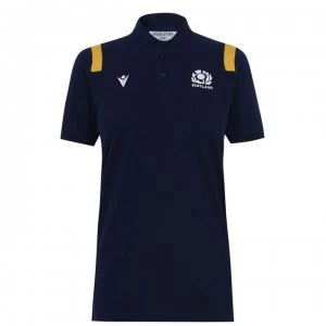 Image of Macron Scotland Polo Shirt Ladies - Navy/Gold