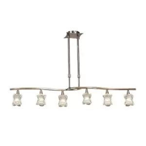Image of Rosa Del Desierto Telescopic Linear Pendant Line 6 Light G9, Antique Brass