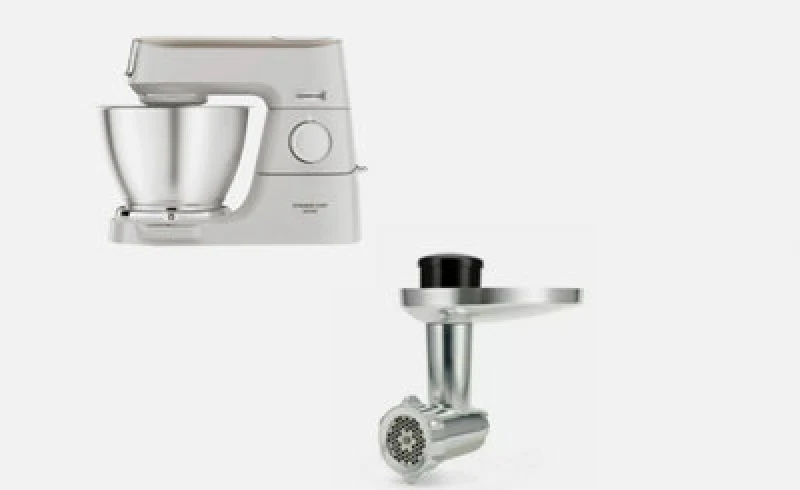 Image of Kenwood 5L Chef Baker Stand Mixer White & Food Processor Attachment