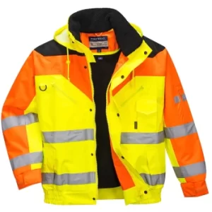 Image of Contrast Plus Hi Vis Bomber Jacket and Detachable Lining Yellow M
