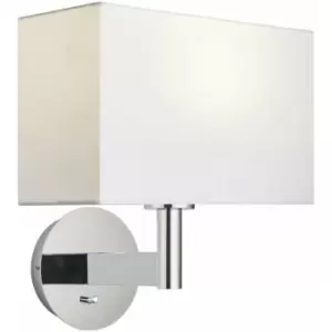 Image of Loops - Wall Light Chrome Plate & Vintage White Fabric 60W E27 Dimmable e10657