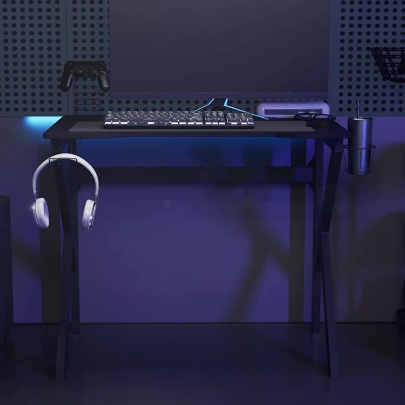 Image of VIDAXL Gaming Desk with k Shape Legs Black 90x60x75cm Vidaxl 8720286566633