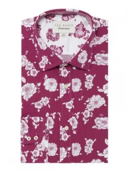 Image of Ted Baker Mens Irrit Bold Tonal Floral Shirt Pink