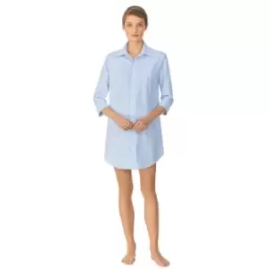Image of Lauren by Ralph Lauren Essentials three quartersleeve sleepshirt - Blue