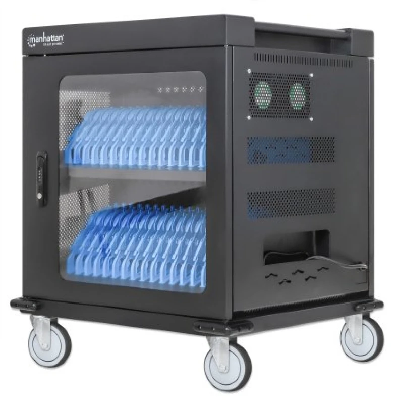 Image of Manhattan Laptop Charging Cart/Trolley via AC Adapter (EU) 32-bay. Ins