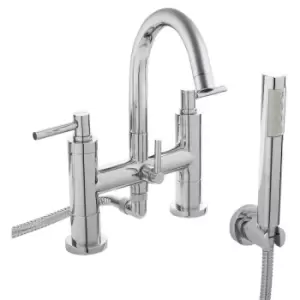 Image of Hudson Reed Tec Lever Bath Shower Mixer Tap Pillar Mounted - Chrome