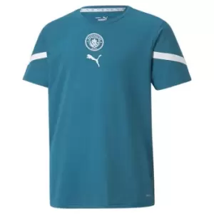 Image of Puma Manchester City Pre Match Shirt 2021 2022 Junior - Blue