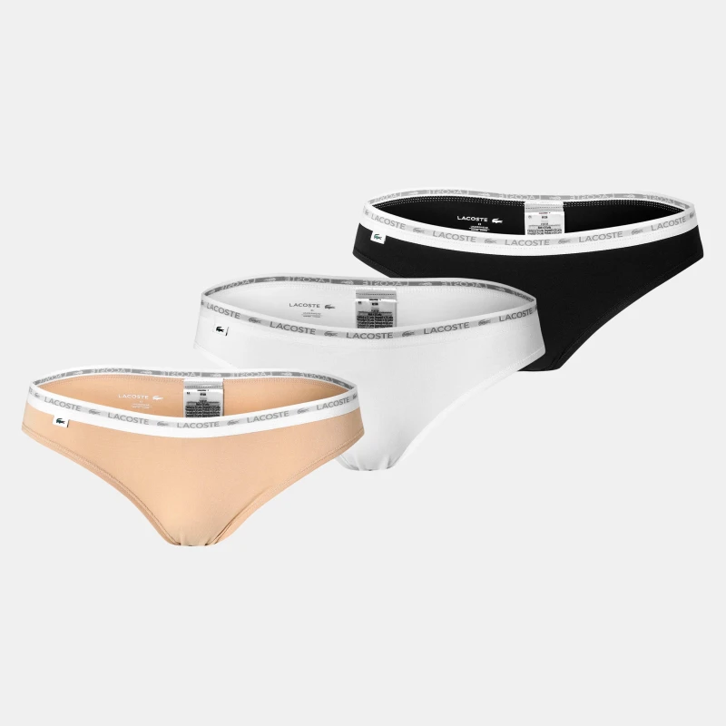 Image of Lacoste 3 Pack Briefs Biscuit/Wht/Blk female 14 (L)