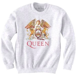 Image of Queen - Classic Crest Unisex Medium Sweatshirt - White