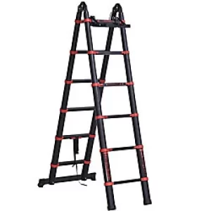 Image of HOMCOM Telescoping Ladder 3790 x 675 x 675mm Black