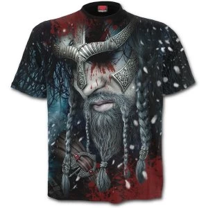 Image of Viking Wrap Allover Mens Medium T-Shirt - Black