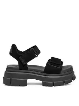 Image of UGG Ugg Ashton Ankle Wedge Sandals - Black, Size 4, Women