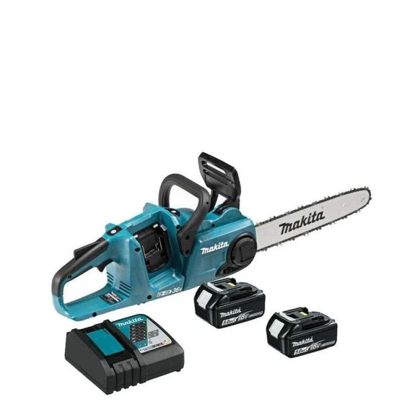 Image of Makita DUC353 Twin 18v LXT Cordless Brushless Chainsaw 350mm DUC353PT2 Batteries: 2 x 5ah Li-ion