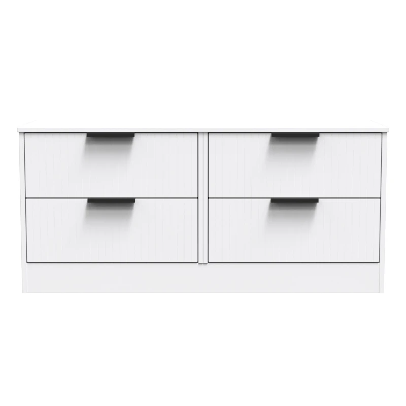 Image of Nashville Ready Assembled White 4 Drawer Wide Chest (H)521mm (W)1146mm (D)395mm
