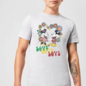 Image of Disney Mickey Mouse Hippie Love T-Shirt - Grey - 3XL