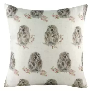 Image of Hedgerow Owl Repeat Cushion Multicolour