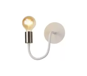 Image of Flexible Wall Lamp, 1 Light E27 Satin White, Satin Nickel