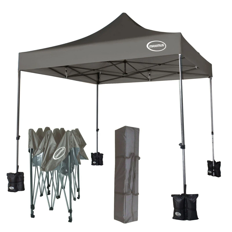 Image of MCC DIRECT Mcc Direct - maximus heavy duty pop up gazebo 3mx3m commercial market stall & 4 weight bags ns grey GZ3002