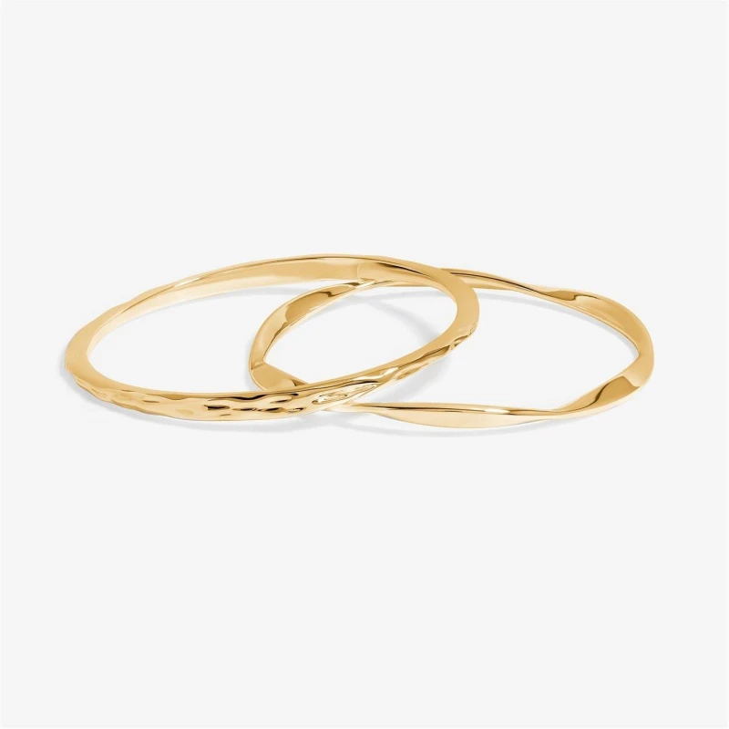 Image of Jon Richard Gold Plated Polished Bangles - Pack Of 2 Gold female One Size