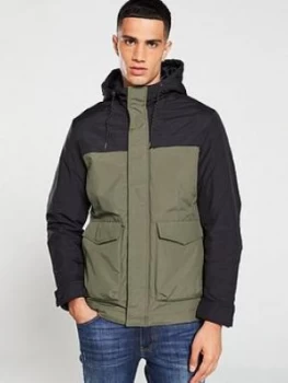 Image of Selected Homme Colour Block Jacket - Black/Olive, Multi Size M Men