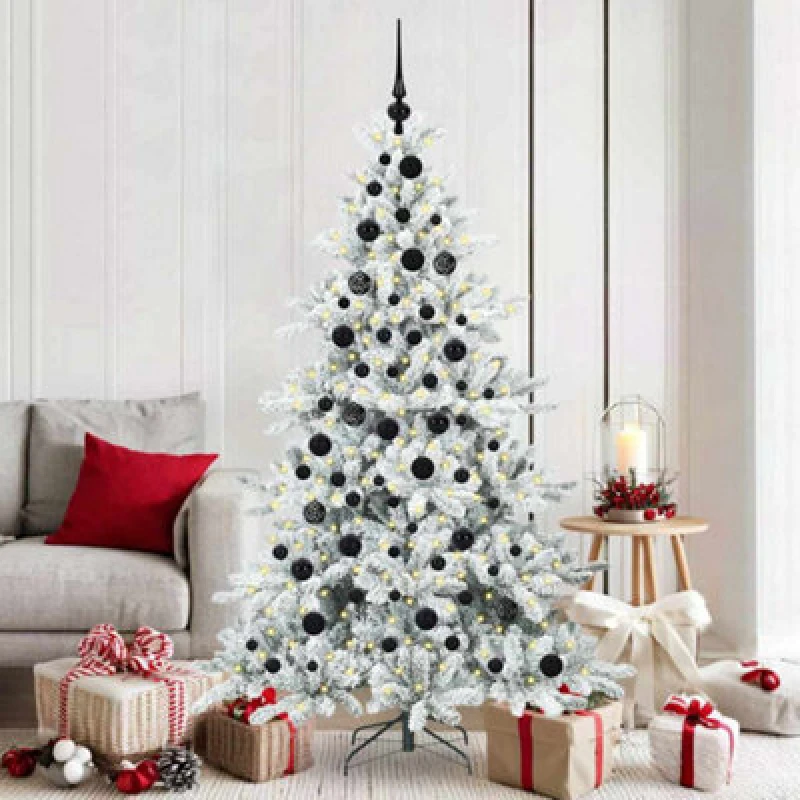 Image of Vidaxl Artificial Hinged Christmas Tree White 180 Cm Pvc And Steel