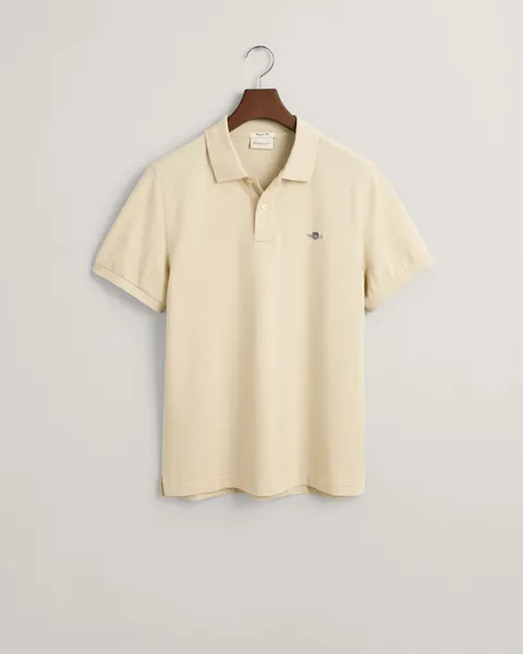 Image of Gant Regular Shield Pique Polo Shirt Silky Beige M