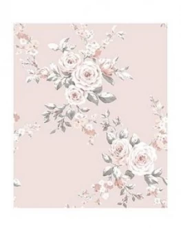 Image of Catherine Lansfield Canterbury Floral Wallpaper ; Pink