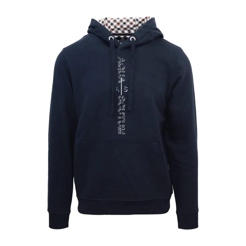 Image of Aquascutum Mens Hdy Sweat Pull Over Hoodie - Blue Male S