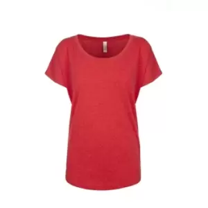 Image of Next Level Womens/Ladies Tri-Blend Dolman T-Shirt (L) (Vintage Red)