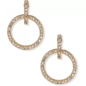 Image of DKNY Jewellery Gold Coloured Pave Ring Drop Earrings