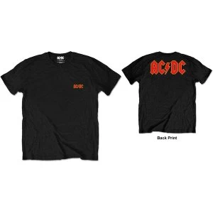 Image of AC/DC - Front + Back Logo Mens Medium T-Shirt - Black