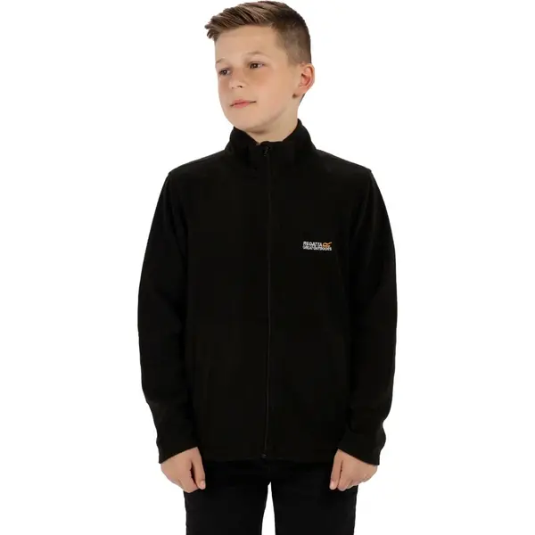 Image of Regatta Boys & Girls King Lightweight Fleece II Full Zip Fleece Jacket 9-10 Years - Chest 69-73cm (Height 135-140cm) Black RKA147-826-9