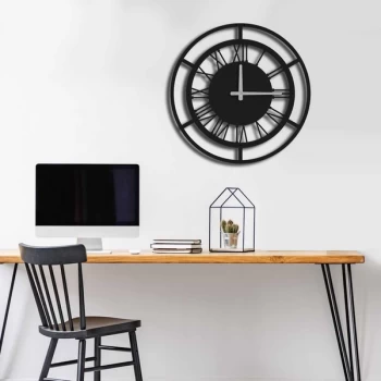 Image of MTS - 005 Black Decorative Metal Wall Clock