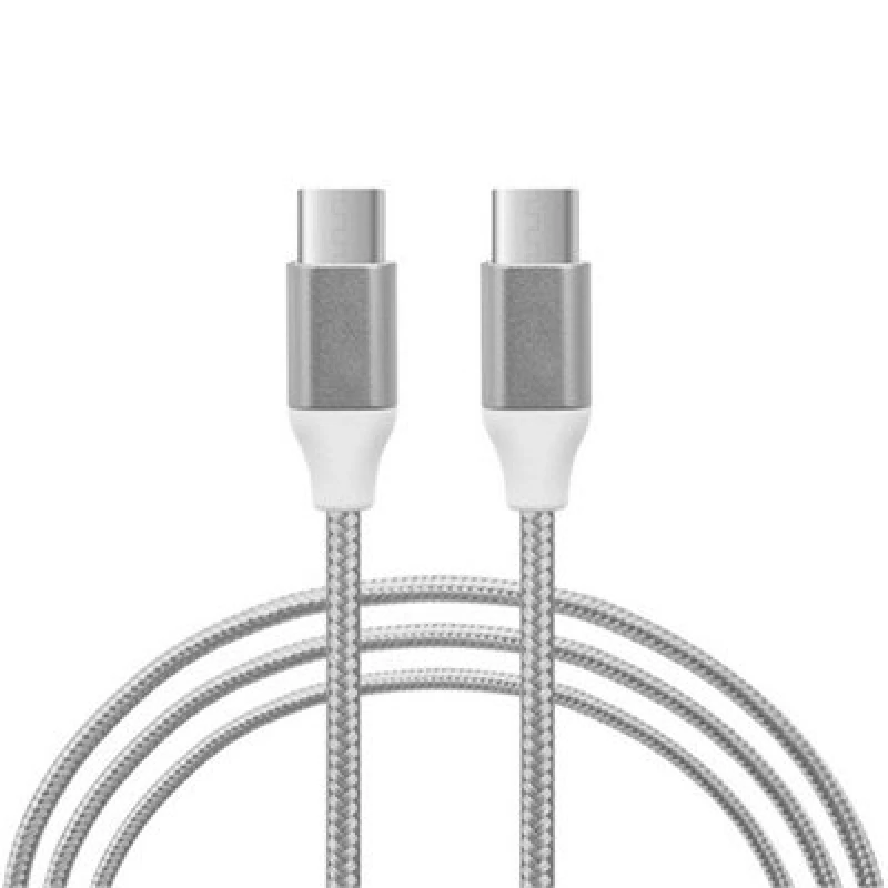 Image of FX Braided USB-C to USB-C 'Data Cable' 1m Silver Silver unisex