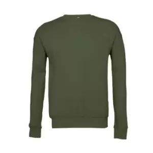 Image of Bella + Canvas Adults Unisex Drop Shoulder Sweatshirt (S) (Military Green)