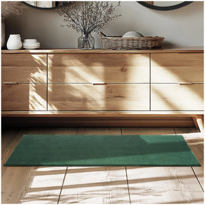 Image of Tectake Rug Zonelle - Short Pile And Ultra-Soft, Rectangular Or Round 60 X 110 Cm - Green