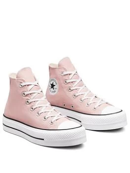 Image of Converse Chuck Taylor All Star Lift Canvas Platform Hi Top Plimsolls - Pink, Size 7, Women