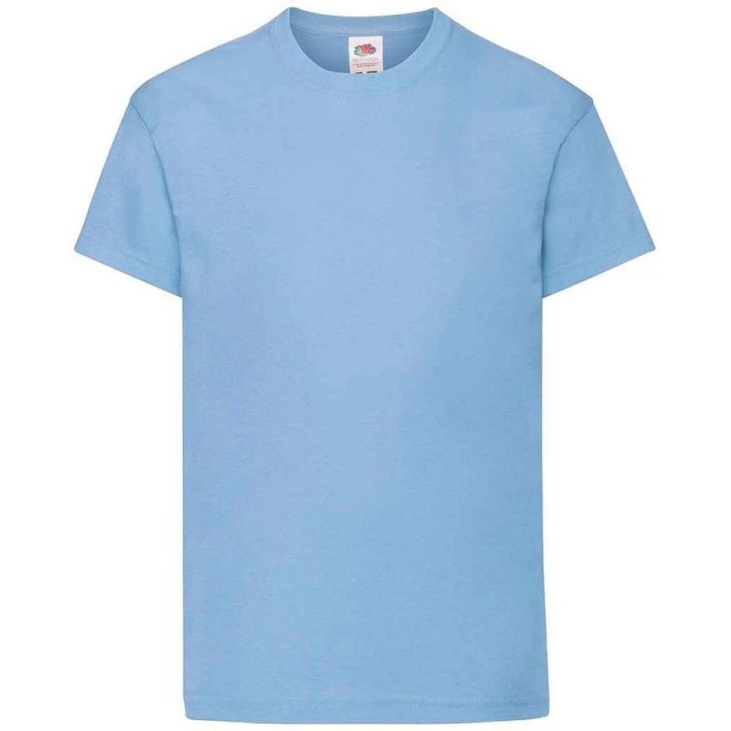 Image of Fruit of the Loom Original T-Shirt in Light Blue Size: 12-13 Years Light Blue Unisex 12-13 Years