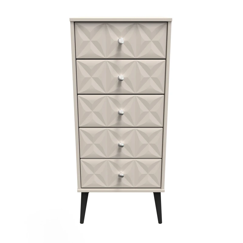 Image of Toledo 5 Drawer Tallboy In Kashmir Matt (Ready Assembled)