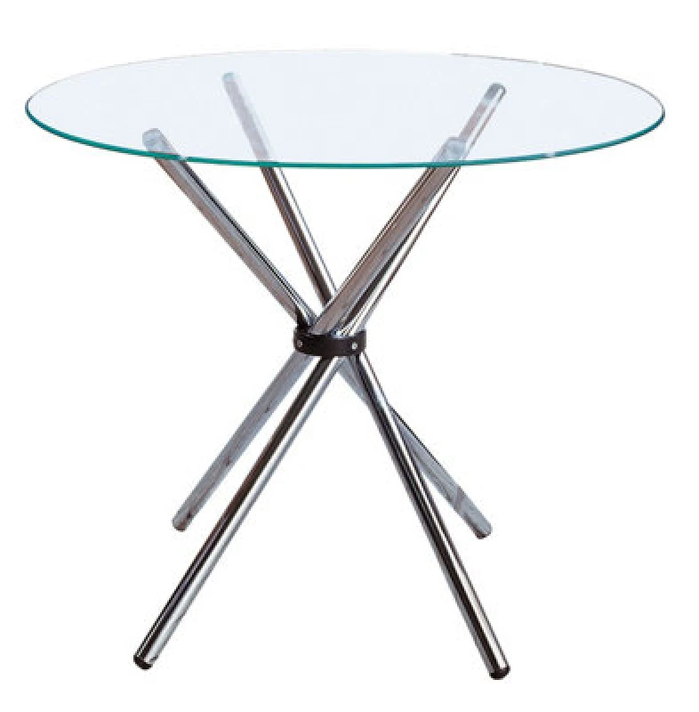 Image of Premier Housewares Afton Dining Table With Clear Glass Top Silver