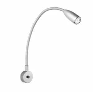 Image of LED bed wall lamp 5 cm, gray aluminum