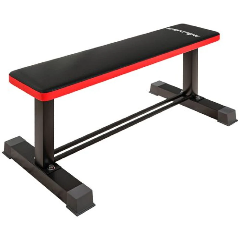 Image of SPORTNOW Flat Weight Bench with Dumbbell Rack, 300KG Weight Capacity, Black A91-337V00BK