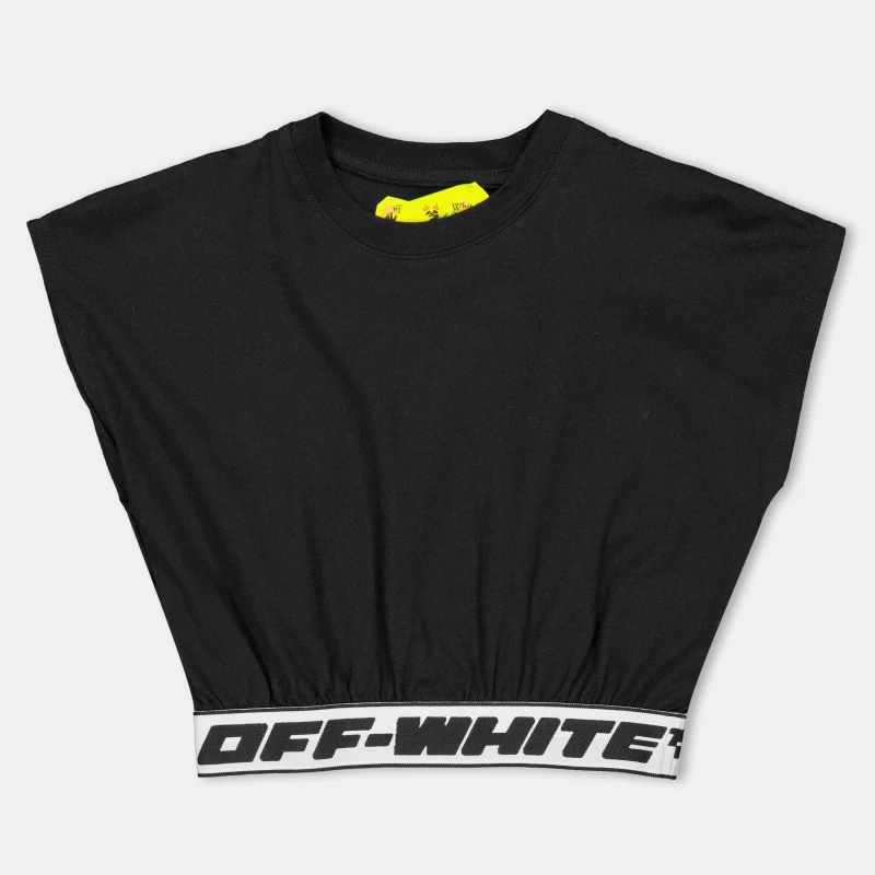 Image of Off White Kids Cropped T-Shirt Black female 8Y