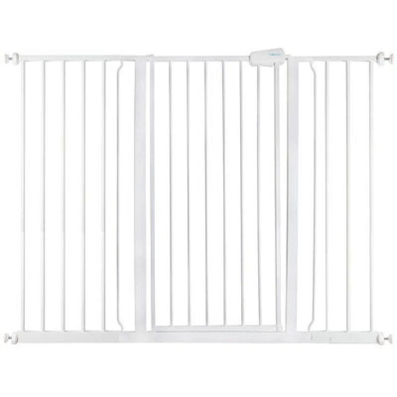 Image of Safetots Extra Tall Metal Safety Gate Pressure Fit, 126.7Cm - 134.3Cm, White, 104Cm In Height, Extra Tall Baby Gate