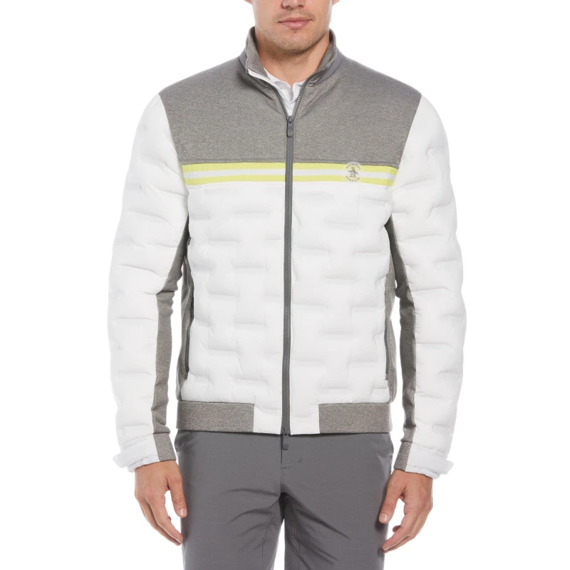 Image of Original Penguin Insulated Mixed Media 80's Jacket Mens - Grey Grey S