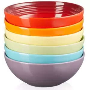 Image of Le Creuset Stoneware Rainbow Set Of 6 Cereal Bowls