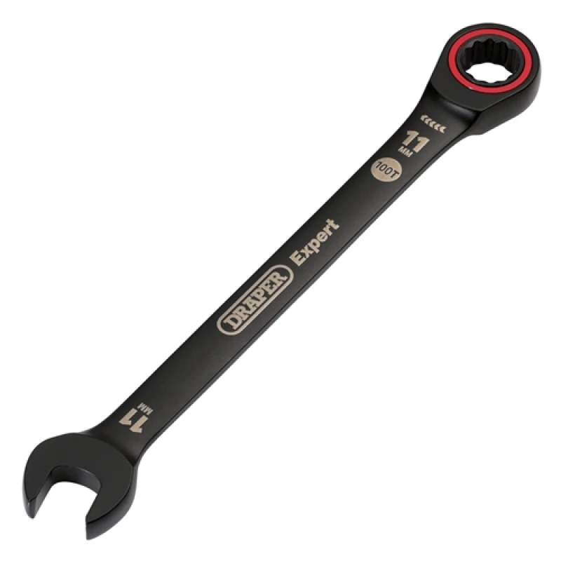 Image of Draper Expert HI-TORQ Metric Ratchet Combination Spanner, 11mm, Black 3882