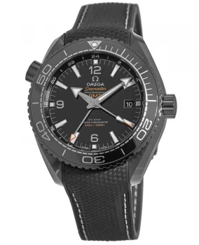 Image of Omega Seamaster Planet Ocean 600M GMT Deep Black Ceramic Rubber Strap Mens Watch 215.92.46.22.01.001 215.92.46.22.01.001