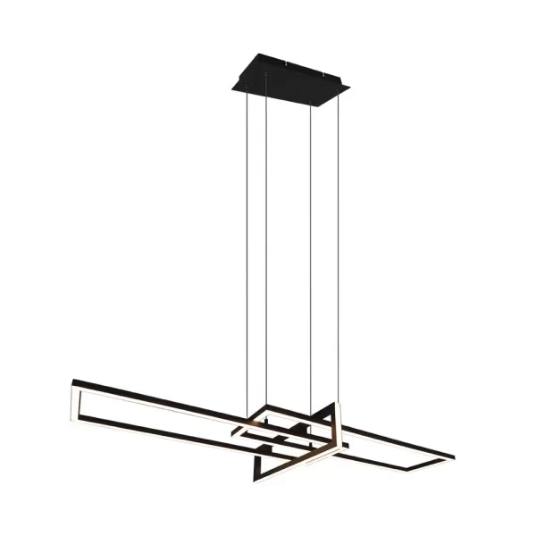 Image of Salinas Modern Bar Pendant Ceiling Light Black Matt 3000K
