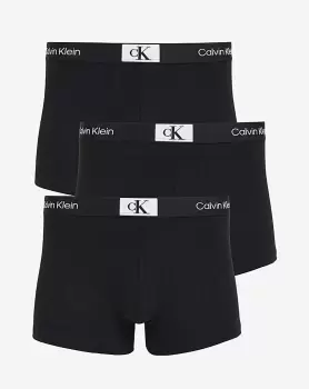 Image of Calvin Klein 3 Pack Black Ck Logo Trunks